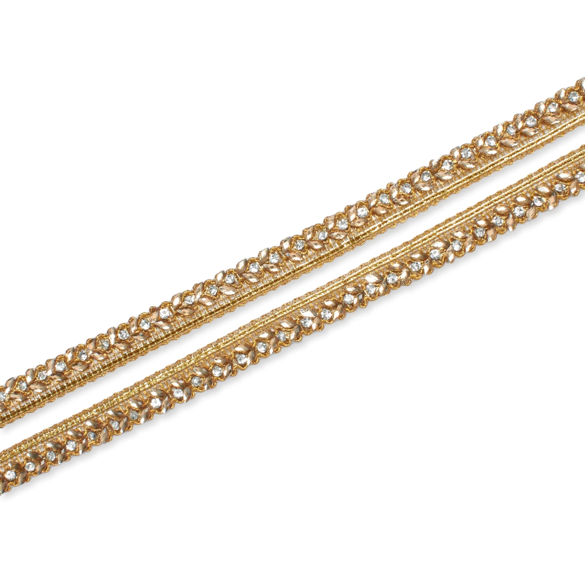 0.5 Inch Bedazzled Rhinestone Corded Trim (9.8 Yards / 9 Meters) - Image 3