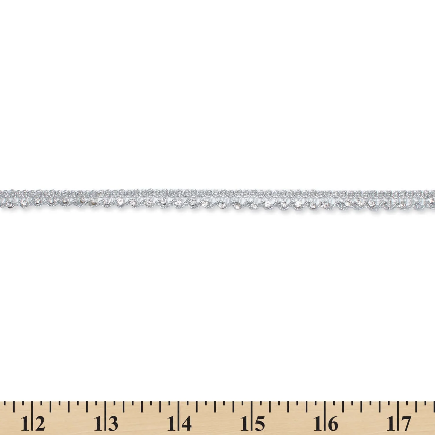 1/2 Inch Glitter Rhinestone Metallic Corded Lace Trim (9.8 Yards / 9 Meters) - Image 4