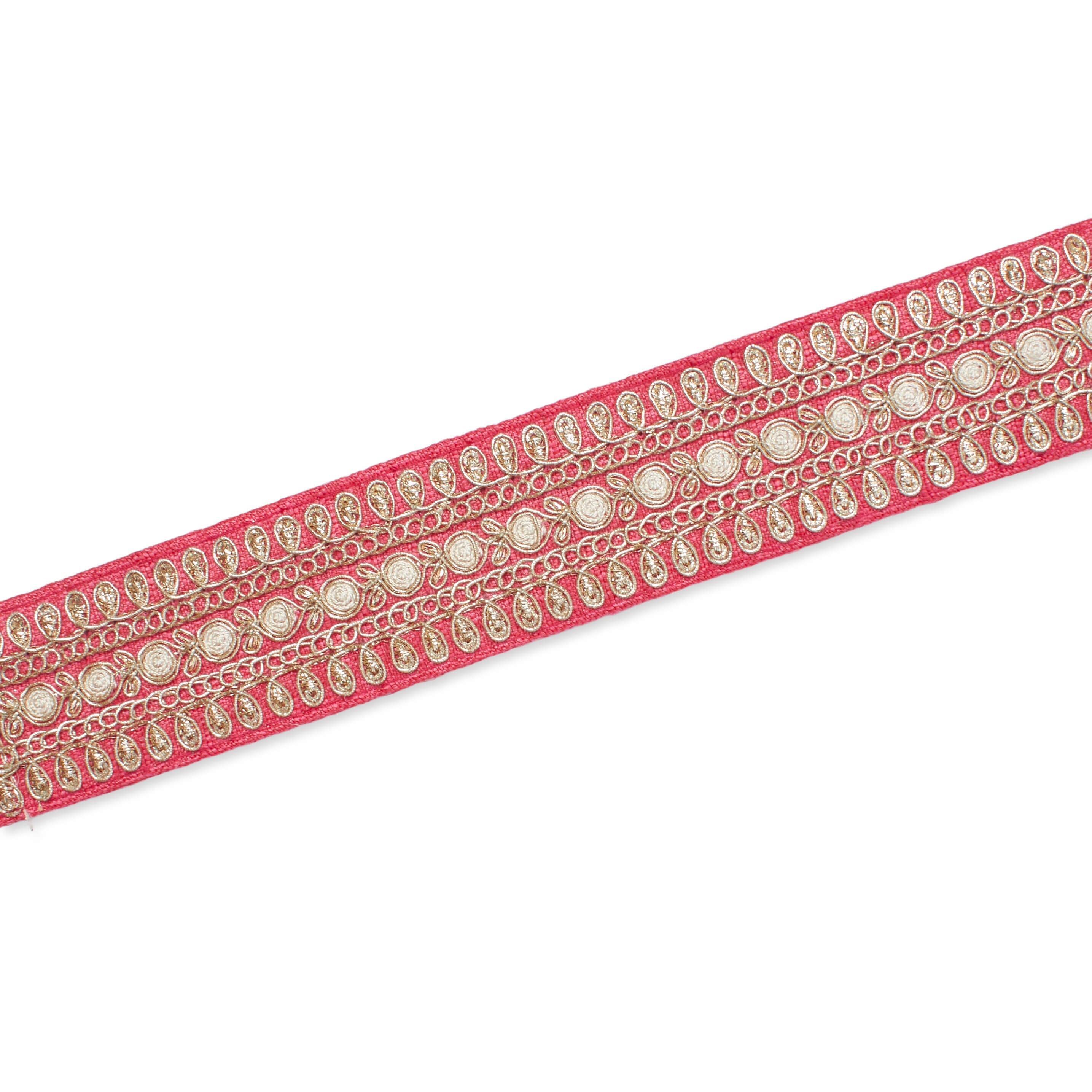 1.5 Inch Floral Petal Corded Two Tone Woven Trim - Image 18
