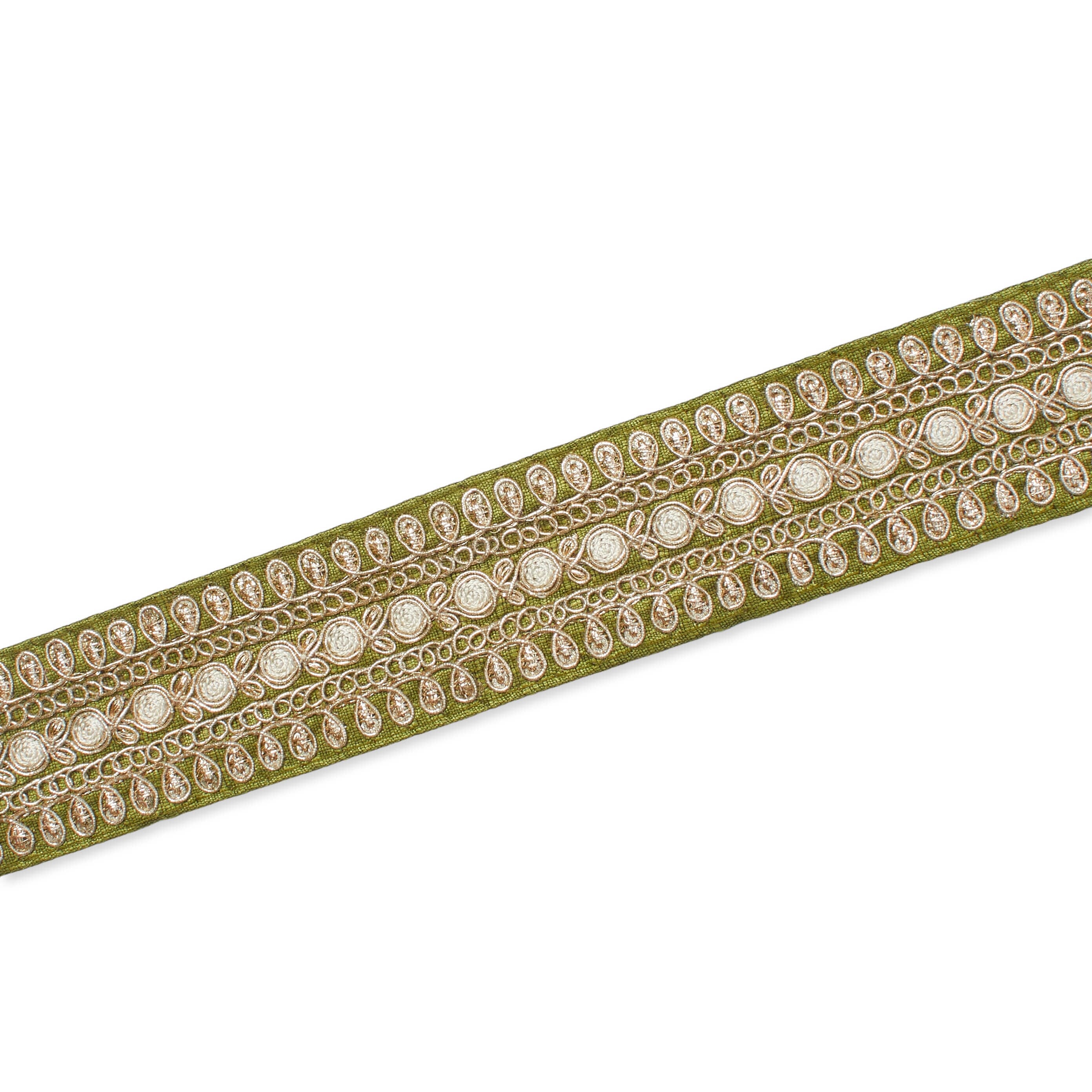 1.5 Inch Floral Petal Corded Two Tone Woven Trim - Image 6