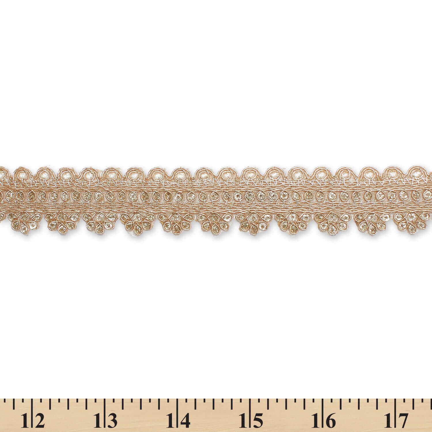 1 Inch Floral Striped Corded Sequin Mesh Trim (9.8 Yards / 9 Meters) - Image 7