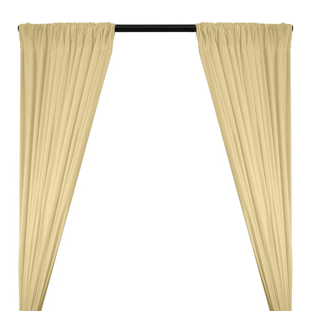 100% Cotton Broadcloth Rod Pocket Curtains - Beige