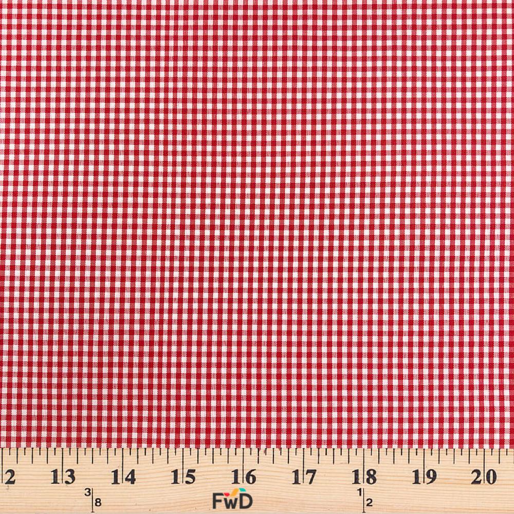 2 mm Gingham Check Plaid Polyester Cotton Poplin - Image 10