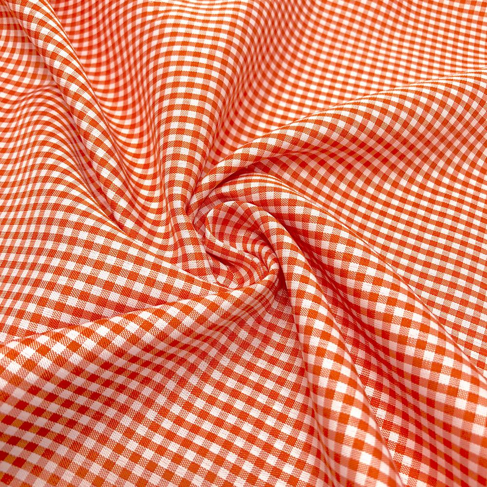 2 mm Gingham Check Plaid Polyester Cotton Poplin - Image 5