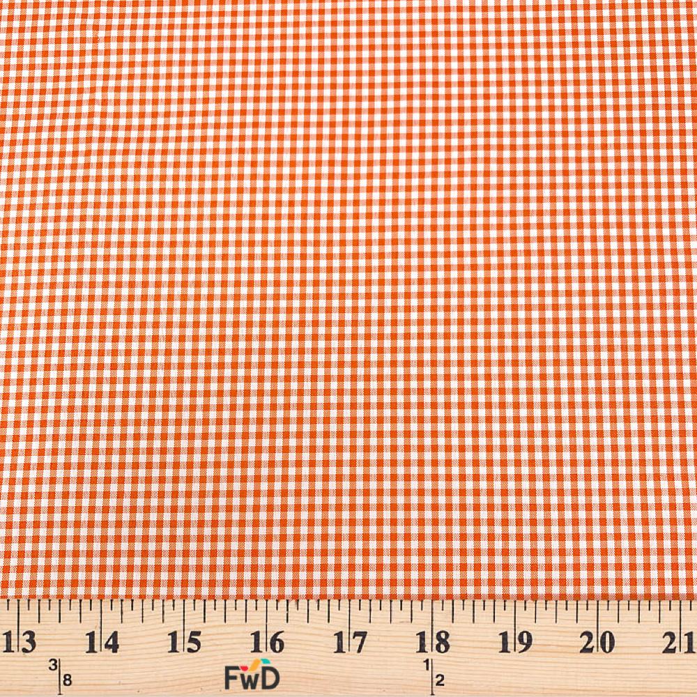 2 mm Gingham Check Plaid Polyester Cotton Poplin - Image 7