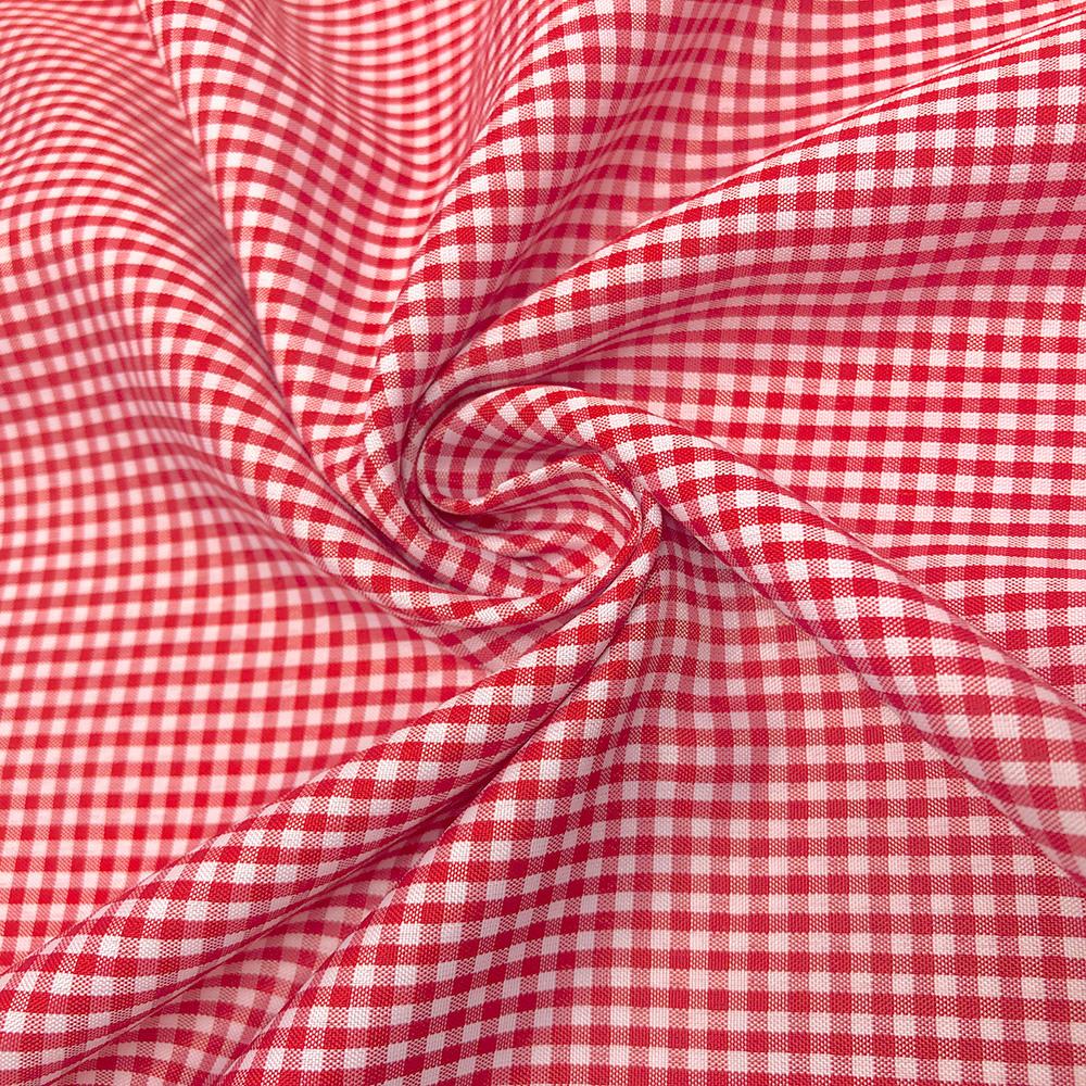 2 mm Gingham Check Plaid Polyester Cotton Poplin - Image 8