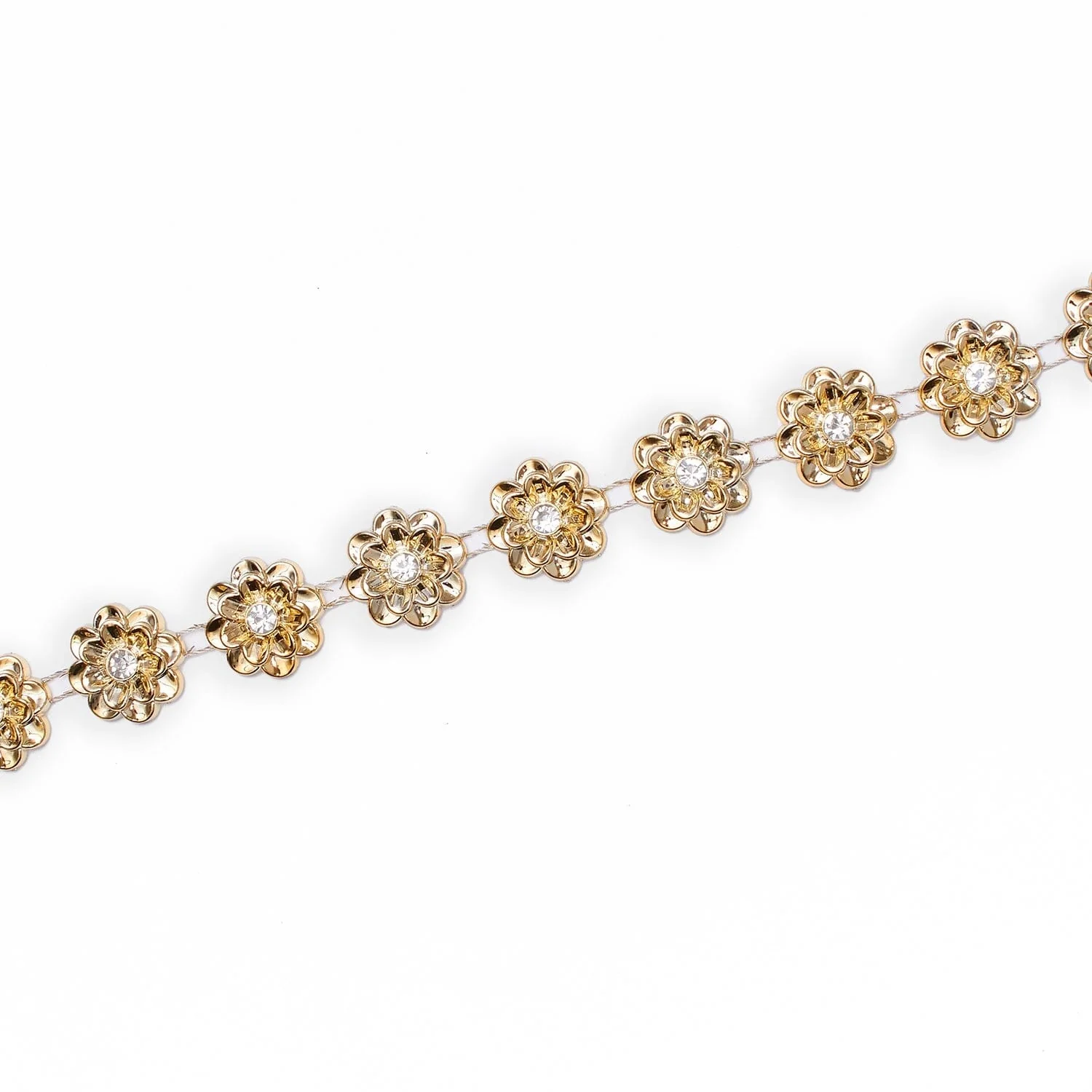 7/8 Inch Wildflower Metallic Rhinestone Trim (10 Yards) - Image 6