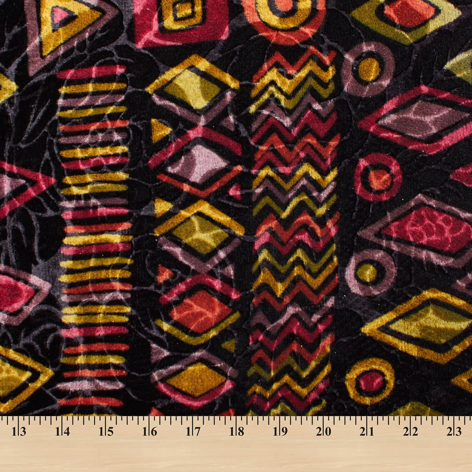 Abstract Geometric Patterned Velvet - Image 3