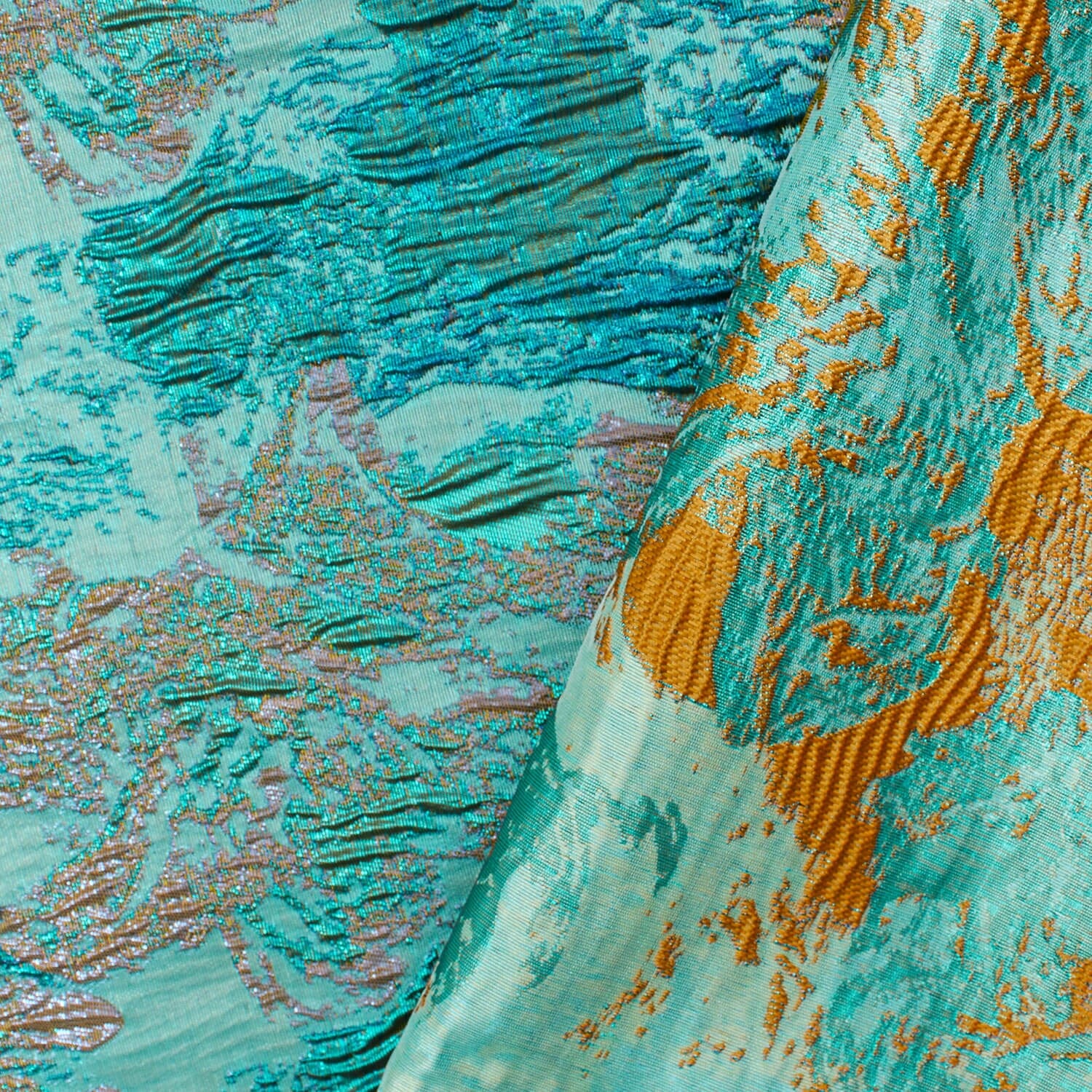 Abstract Plain Woven Crinkle Metallic Brocade Jacquard - Image 16