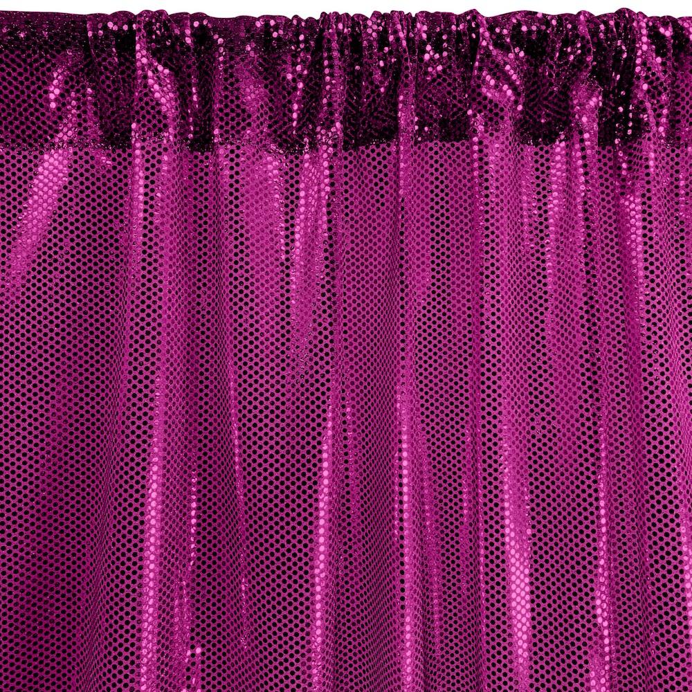 American Trans Knit Sequins Rod Pocket Curtains - Fuchsia - Image 3