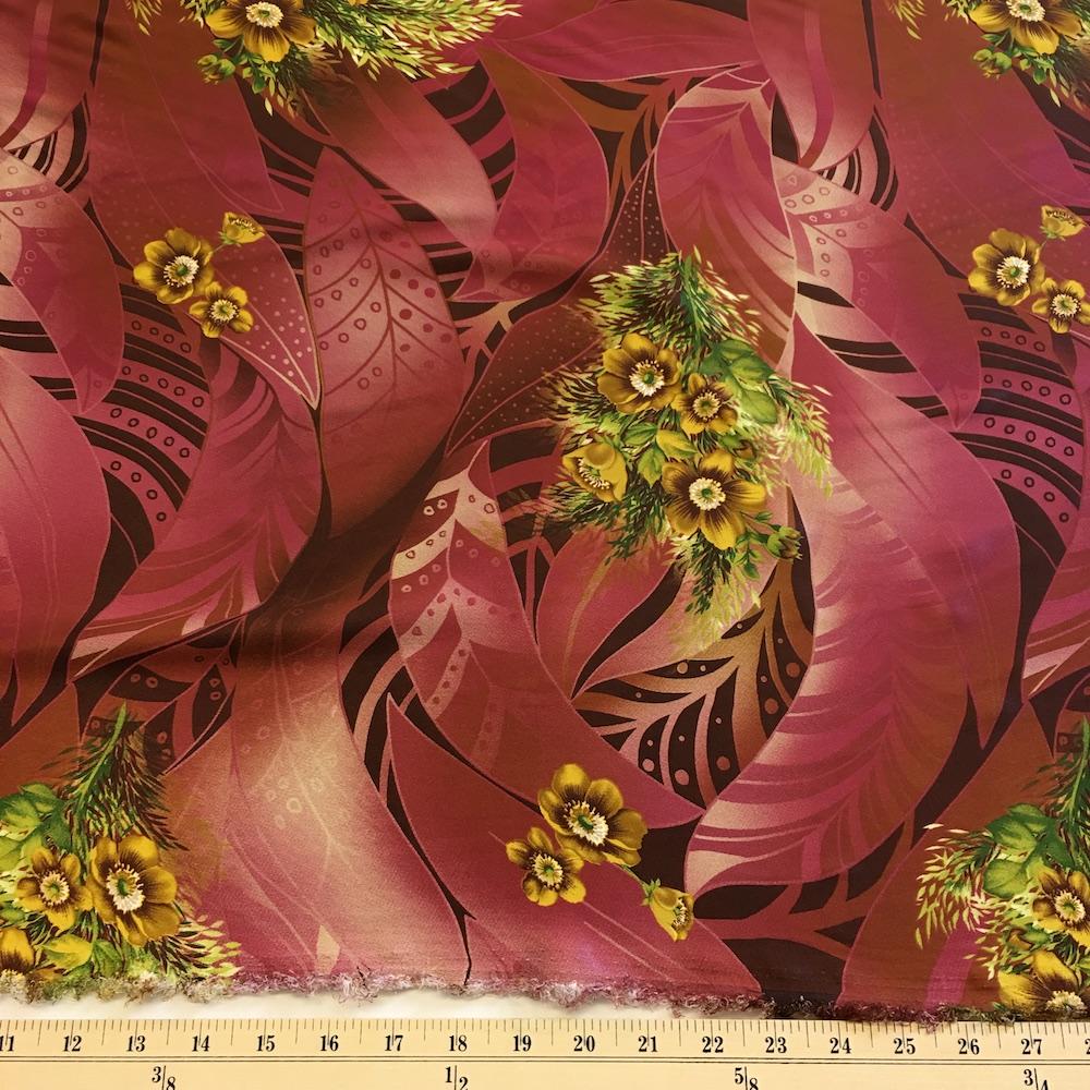 Ashley Burgundy Printed Charmeuse - Image 4