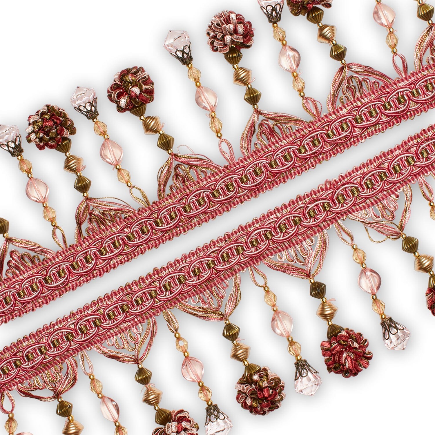Beaded Pom Ball Tassel Fringe Trim - Image 3