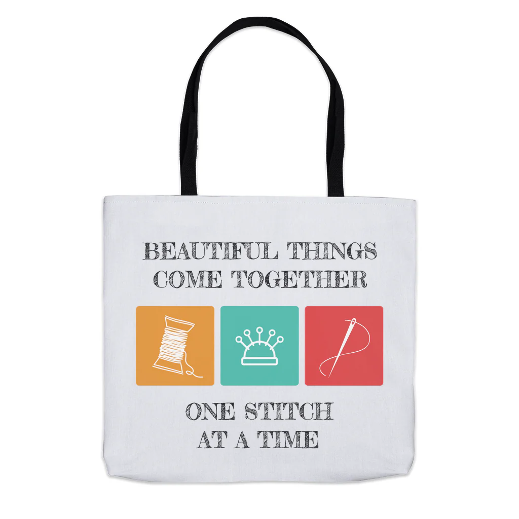 Beautiful Things Come Together One Stitch At A Time Tote Bag - Image 4