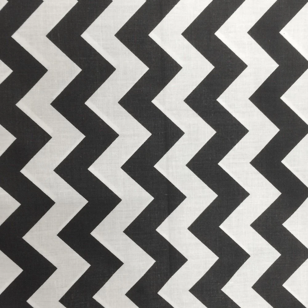 Black Classic Chevron Printed Cotton - Image 2