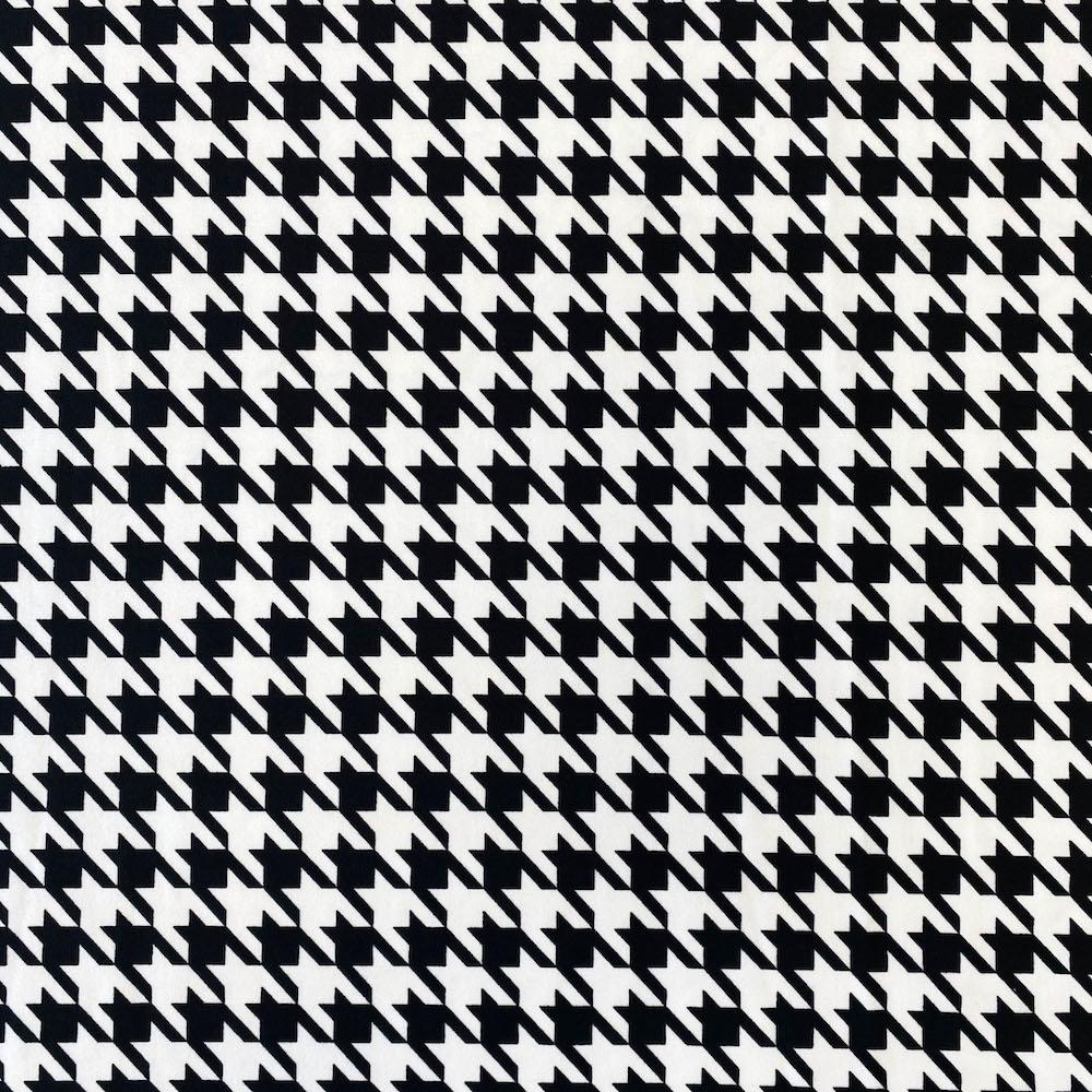 Black Houndstooth Print DTY Brushed (10-4)