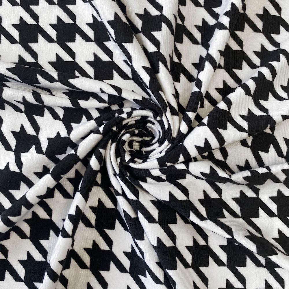 Black Houndstooth Print DTY Brushed (10-4) - Image 2