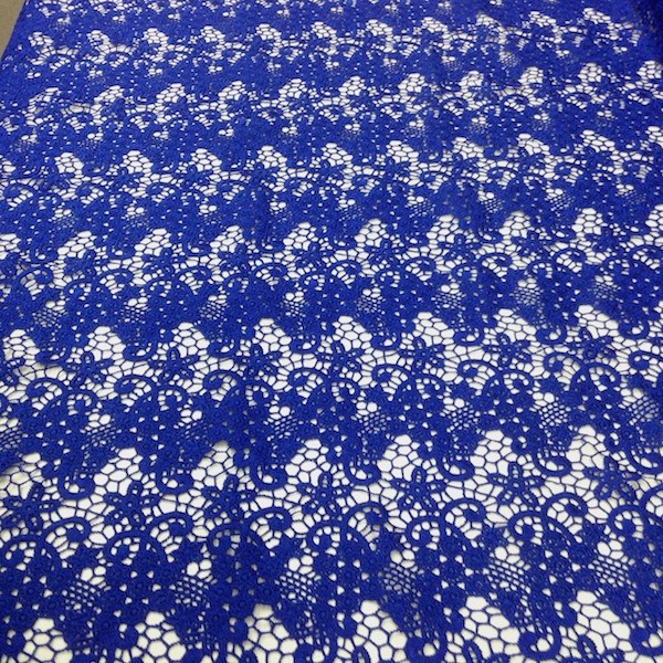 Royal Blue Berry Guipure French Venice Lace - Image 3