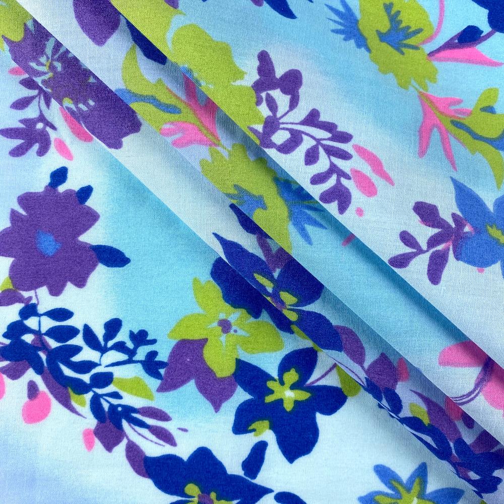 Blue Tie-Dye Garden Print Broadcloth - Image 2