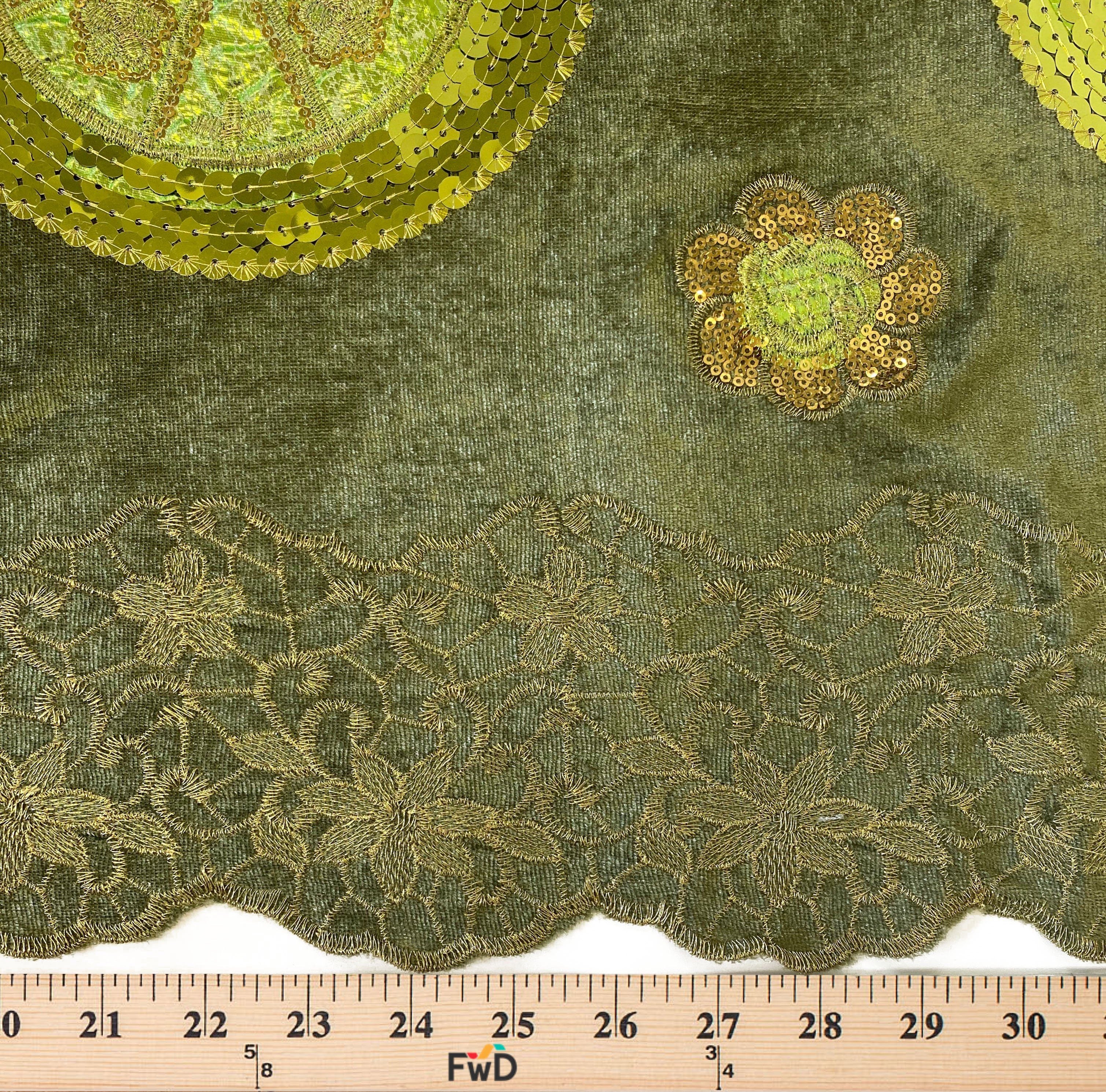 Brocade Sequins Patch on Velvet - Image 10