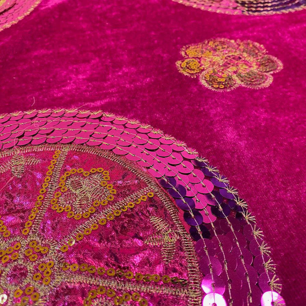 Brocade Sequins Patch on Velvet - Image 6