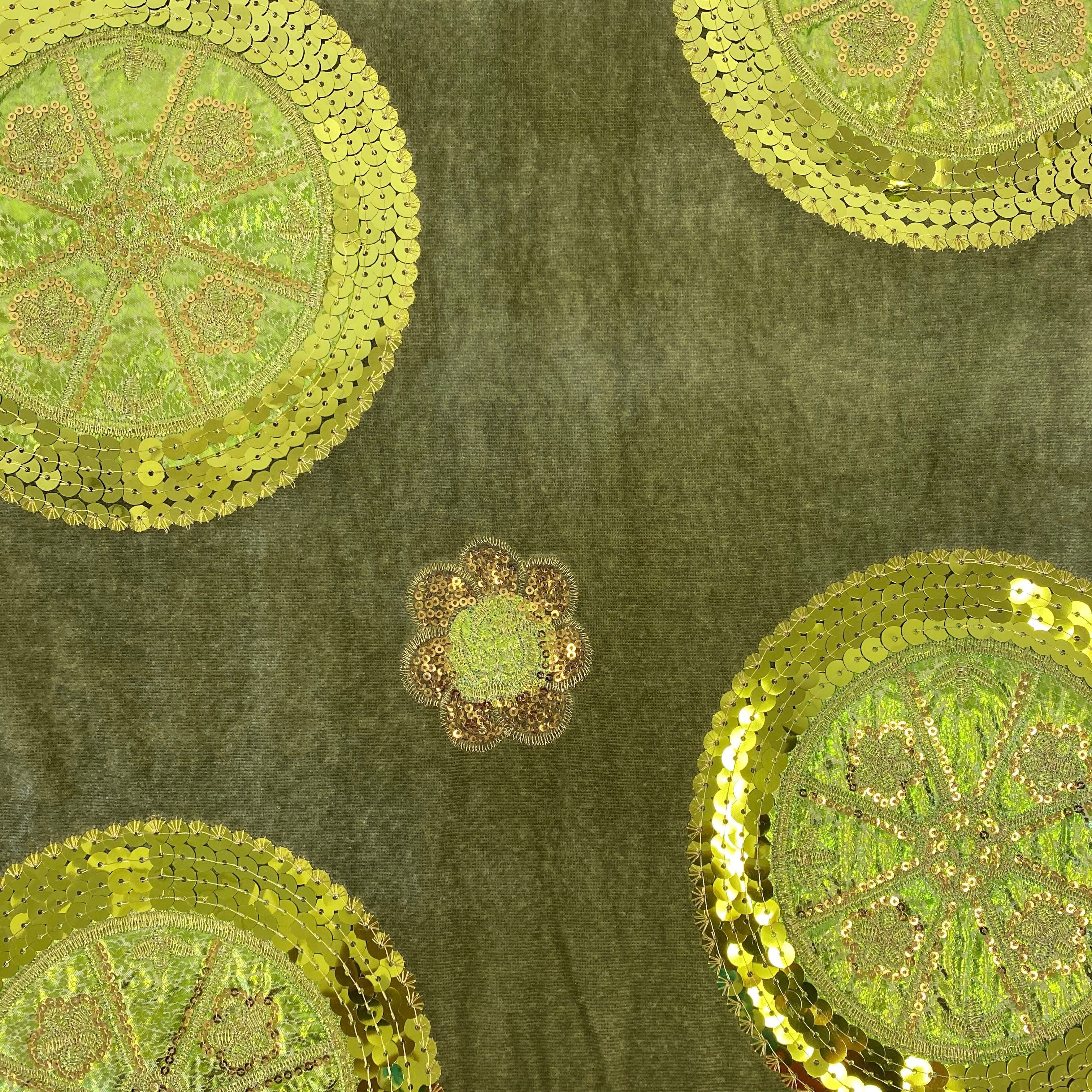 Brocade Sequins Patch on Velvet - Image 8