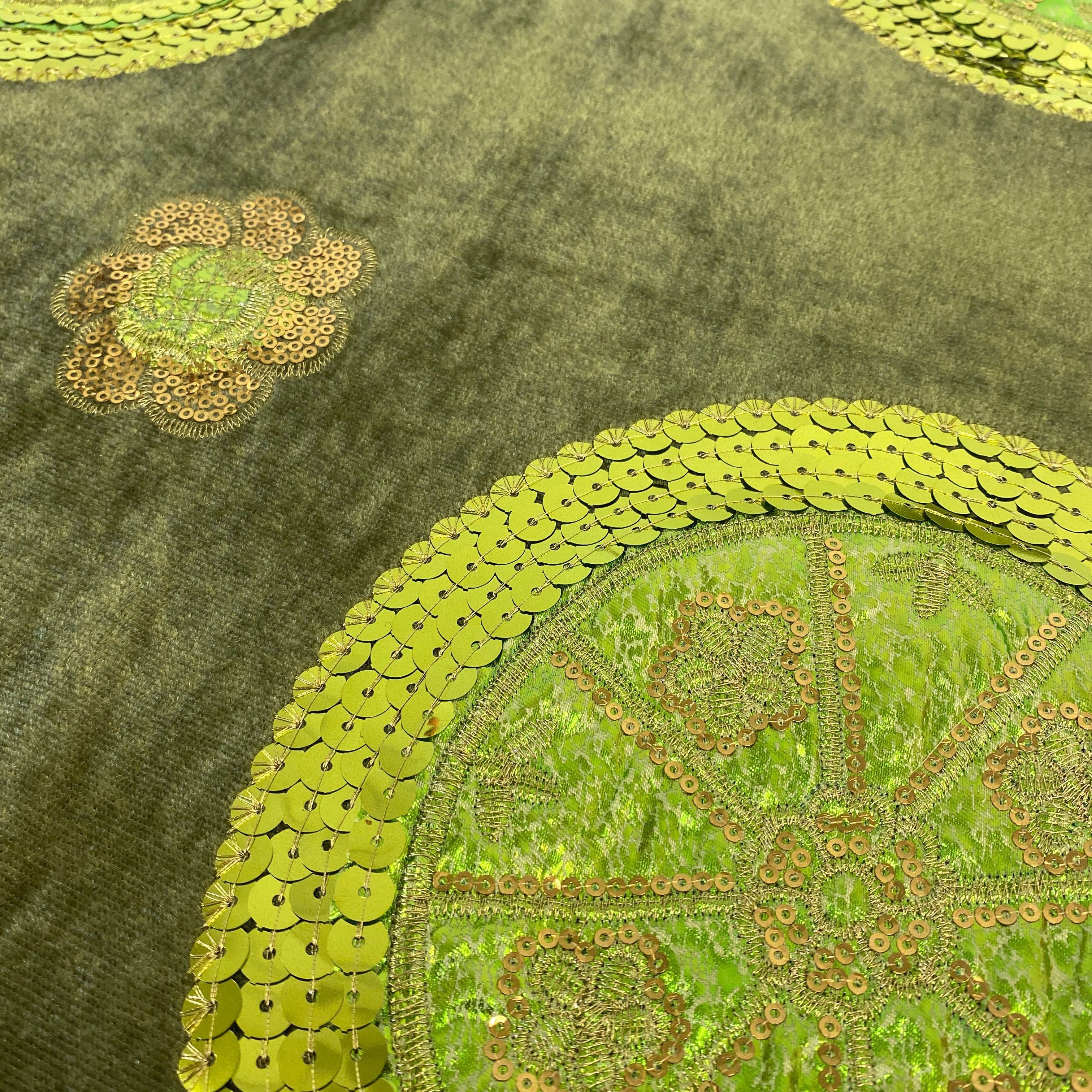 Brocade Sequins Patch on Velvet - Image 9