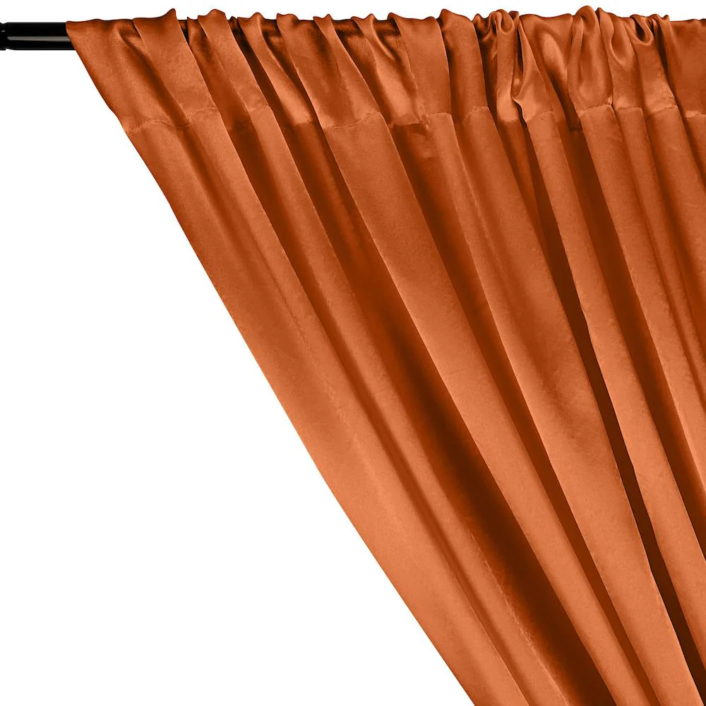Charmeuse Satin Rod Pocket Curtains - Orange - Image 2