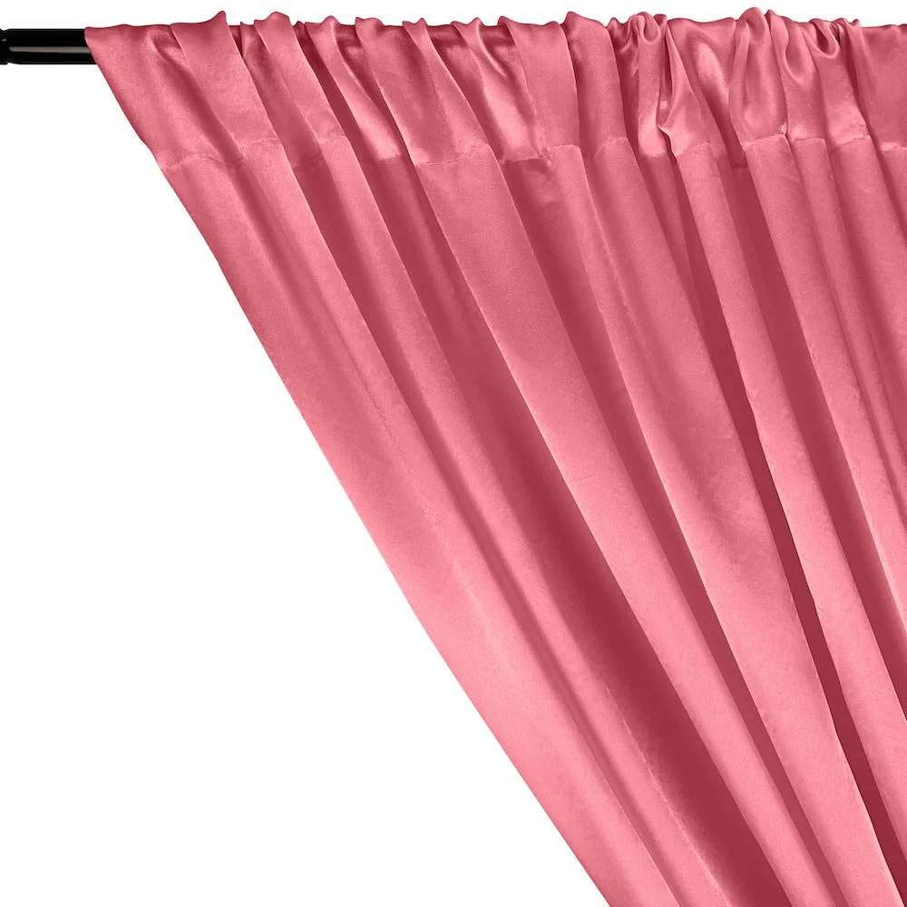 Charmeuse Satin Rod Pocket Curtains - Pink - Image 2
