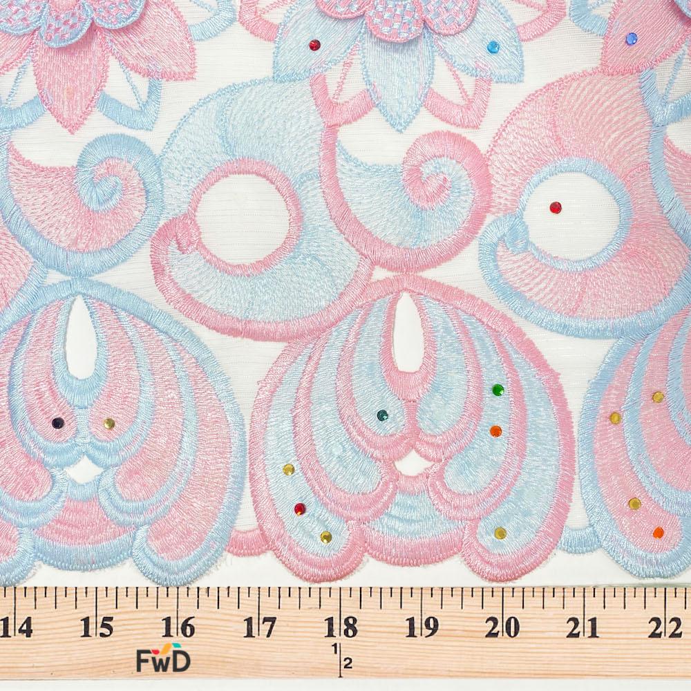 Cotton Candy Daisy Patch Embroidery Lace - Image 4