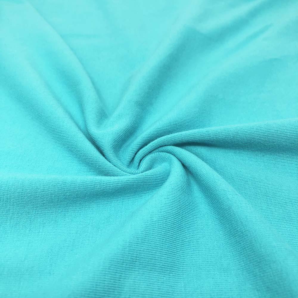 Cotton Jersey Rod Pocket Curtains - Aqua - Image 3
