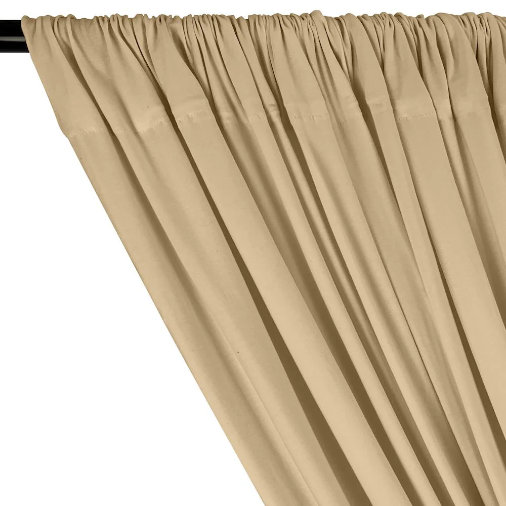 Cotton Jersey Rod Pocket Curtains - Khaki - Image 2