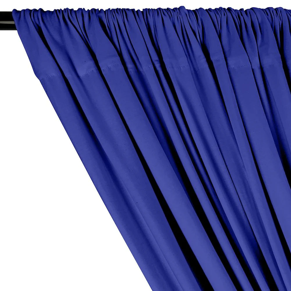 Cotton Jersey Rod Pocket Curtains - Royal Blue - Image 2