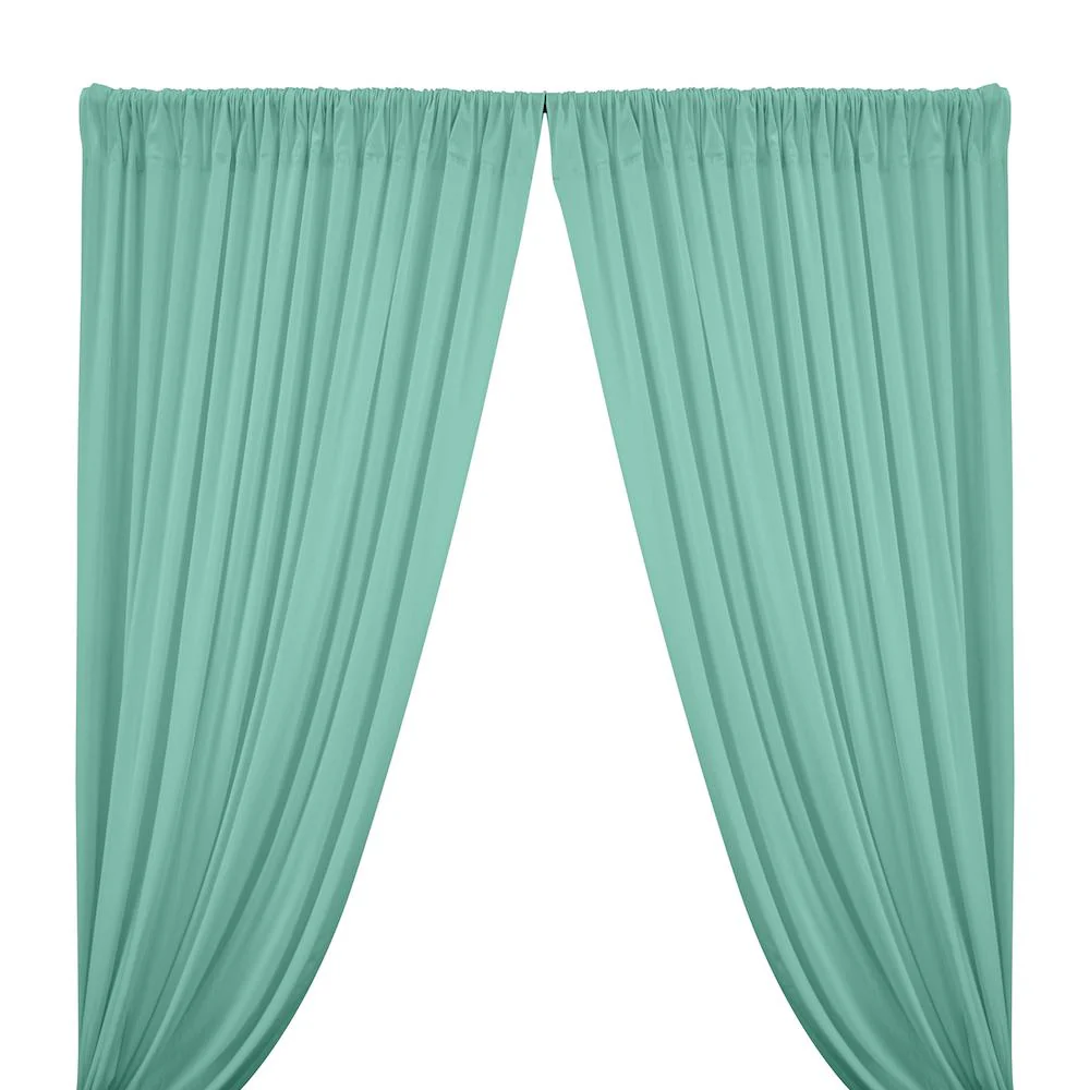 Cotton Jersey Rod Pocket Curtains - Seafoam