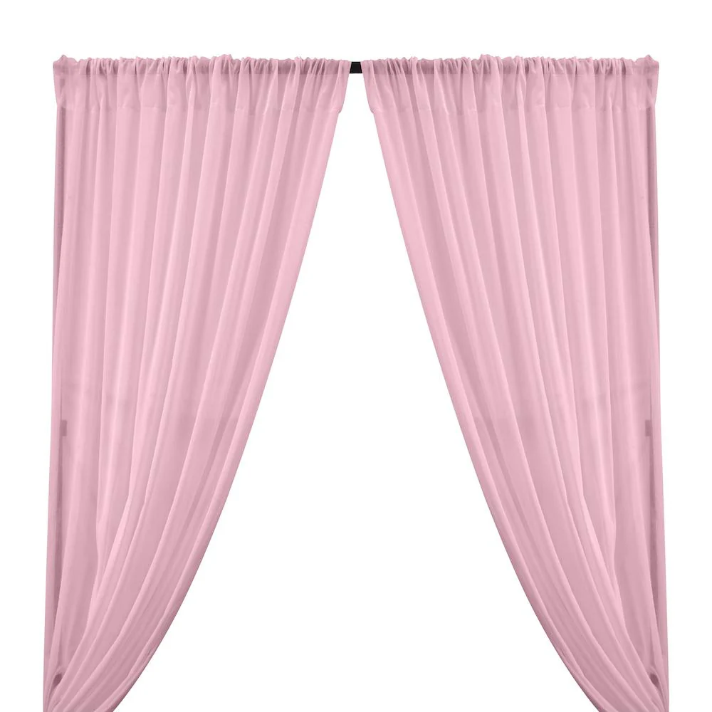 Cotton Voile Rod Pocket Curtains - Pink