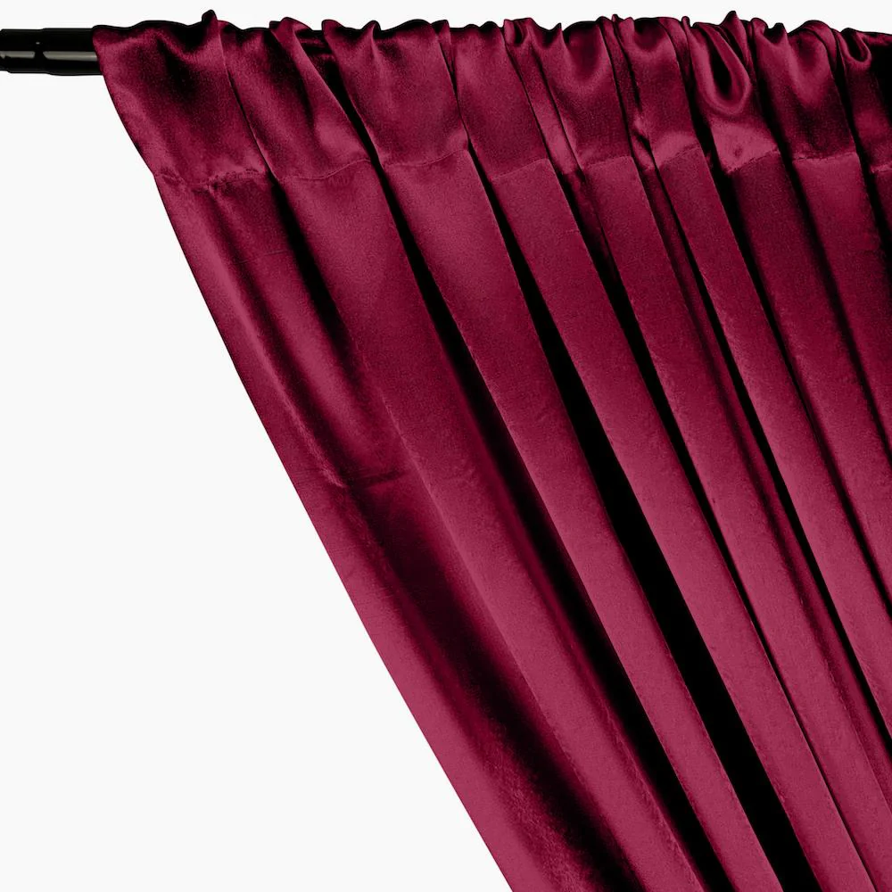 Crepe Back Satin Rod Pocket Curtains - Burgundy - Image 2