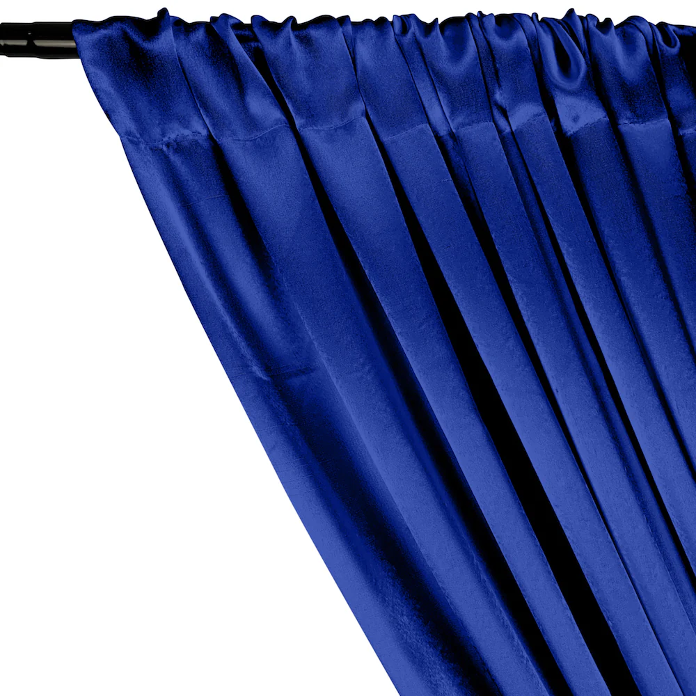 Crepe Back Satin Rod Pocket Curtains - Royal Blue - Image 2