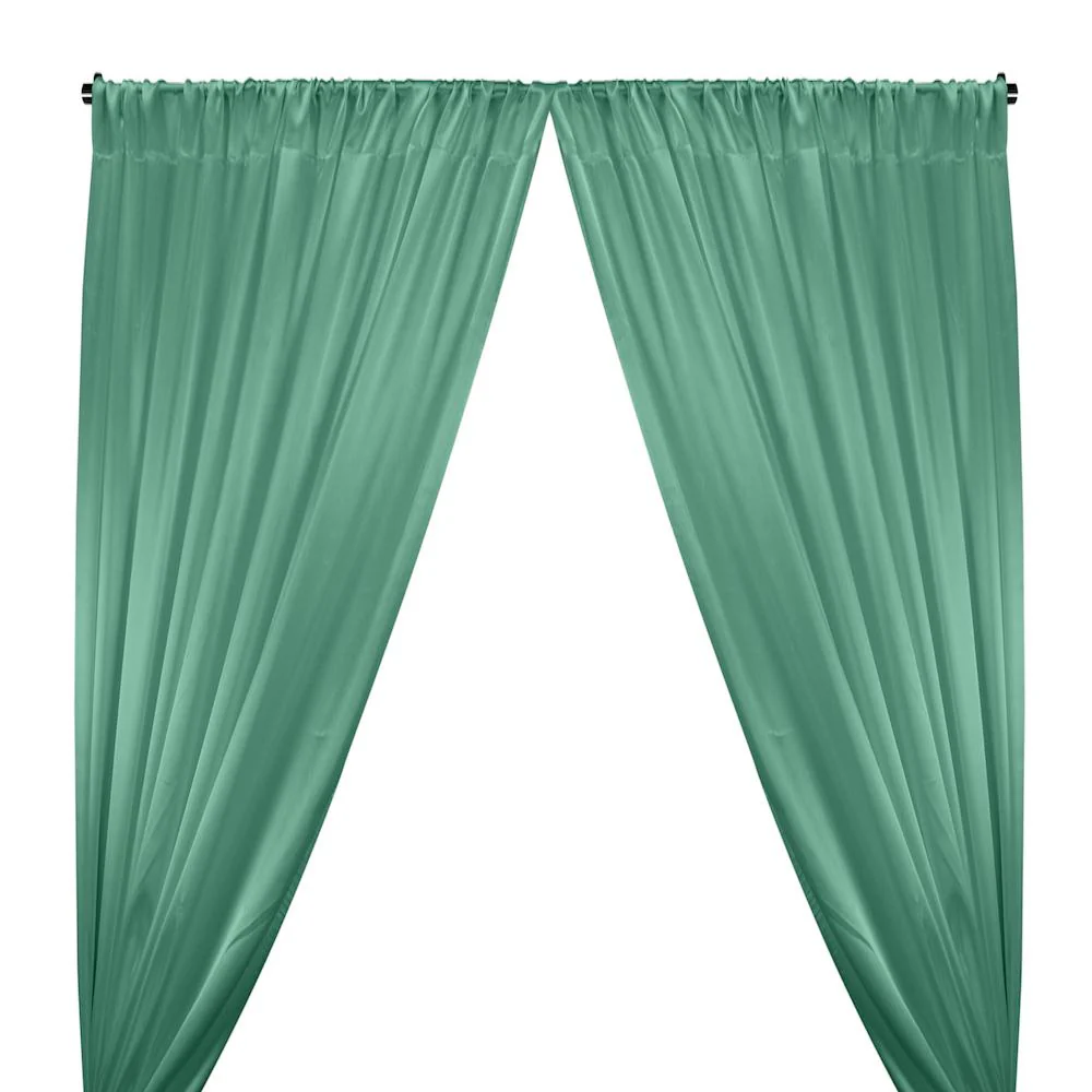 Crepe Back Satin Rod Pocket Curtains - Seafoam