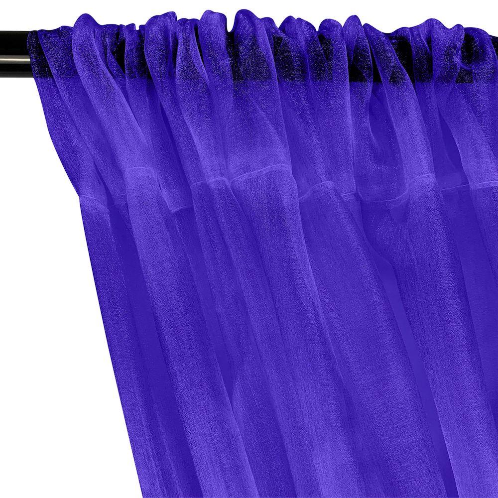 Crystal Organza Rod Pocket Curtains - Deep Purple - Image 2
