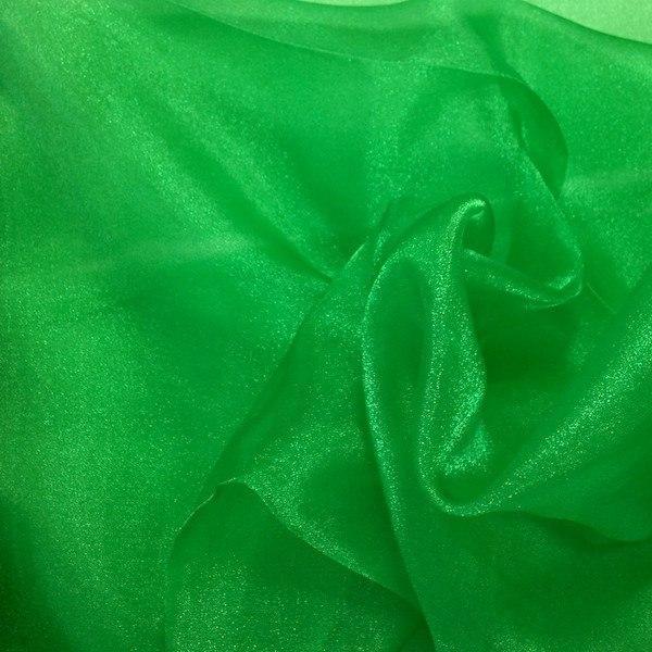 Crystal Organza Rod Pocket Curtains - Kelly Green - Image 3