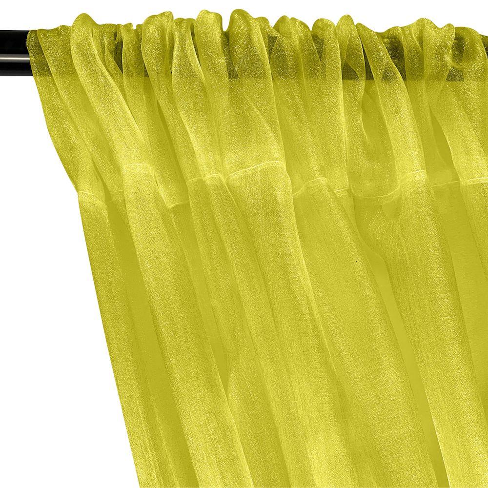Crystal Organza Rod Pocket Curtains - Lemon - Image 2