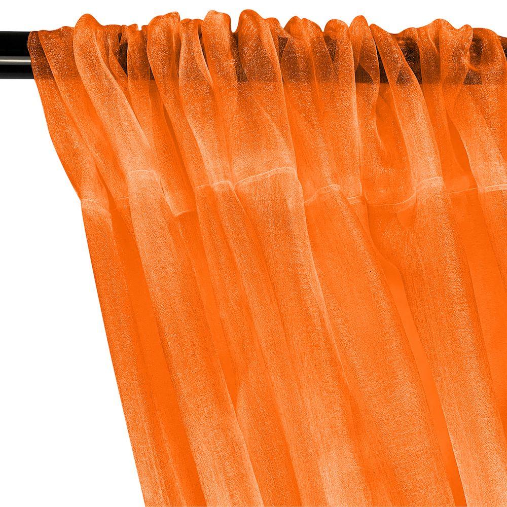 Crystal Organza Rod Pocket Curtains - Orange - Image 2