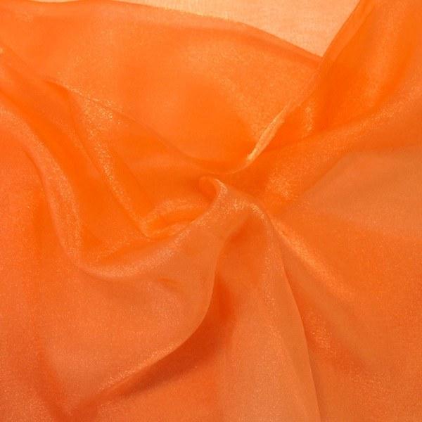 Crystal Organza Rod Pocket Curtains - Orange - Image 3