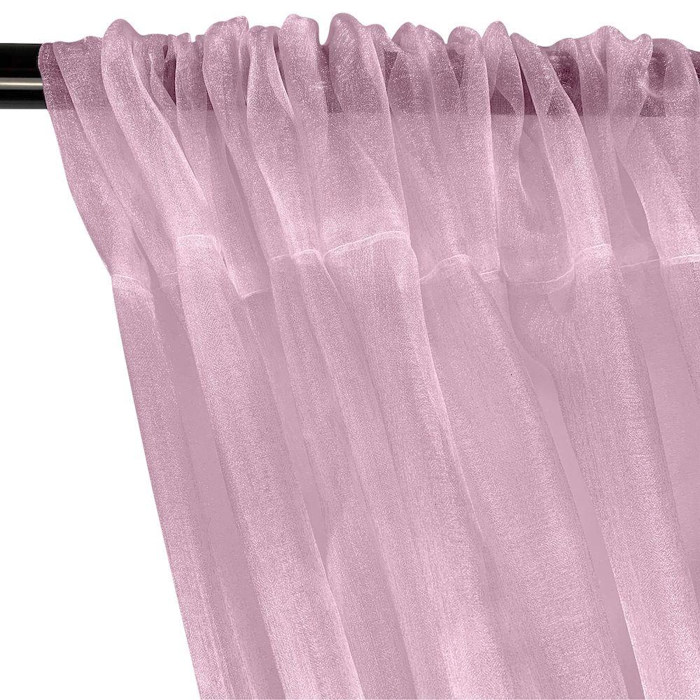 Crystal Organza Rod Pocket Curtains - Pink - Image 2