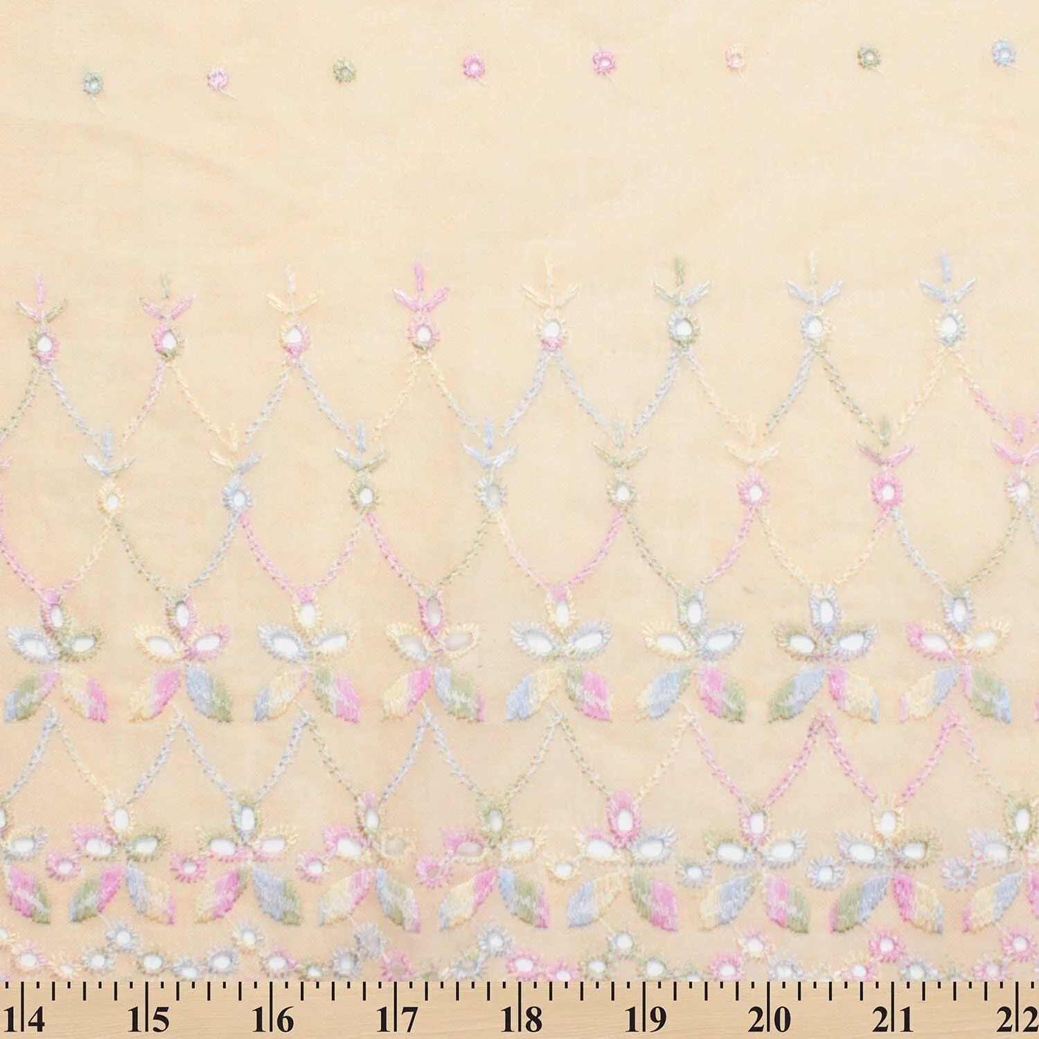 Dotted Floral Embroidery On Voile - Image 4