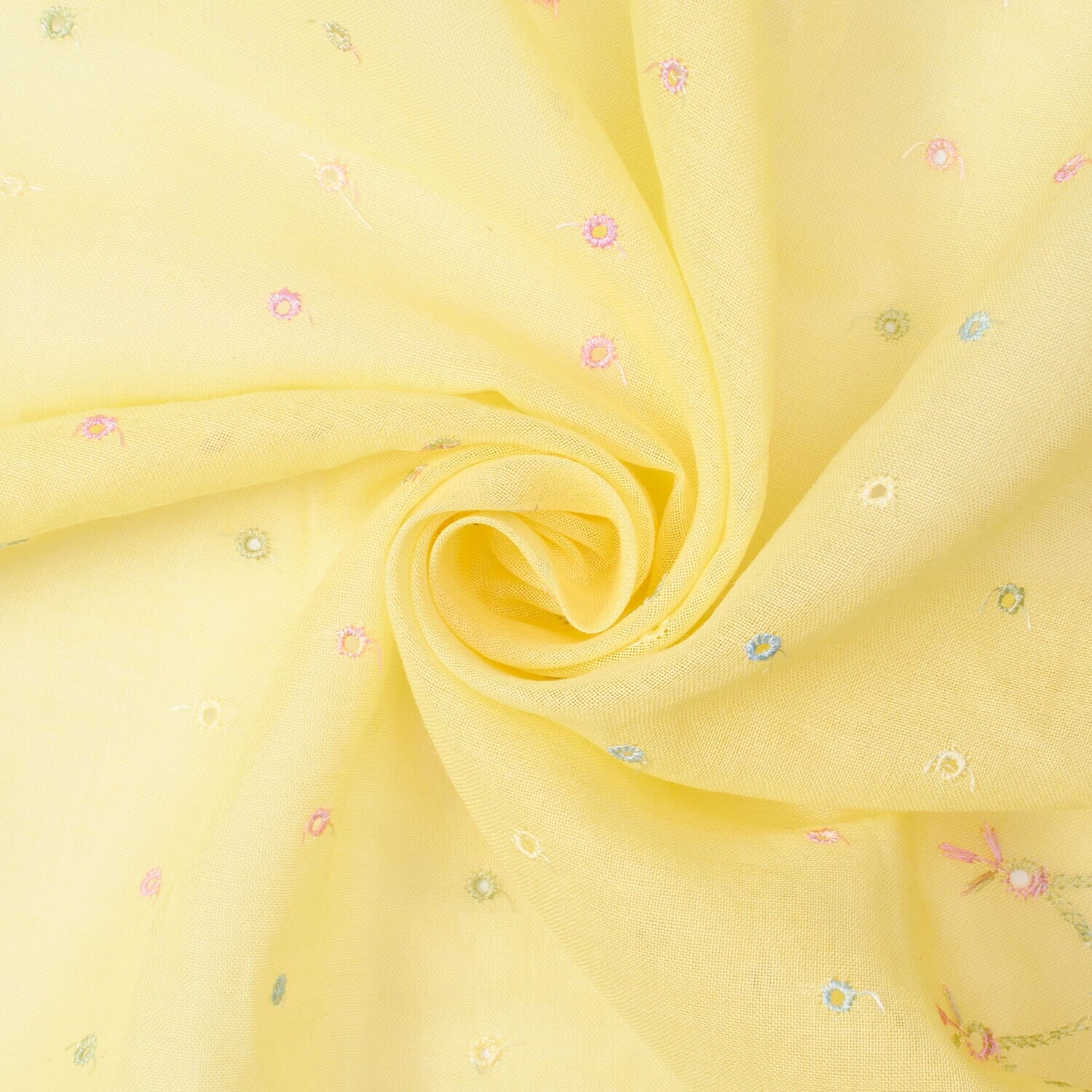 Dotted Floral Embroidery On Voile - Image 7