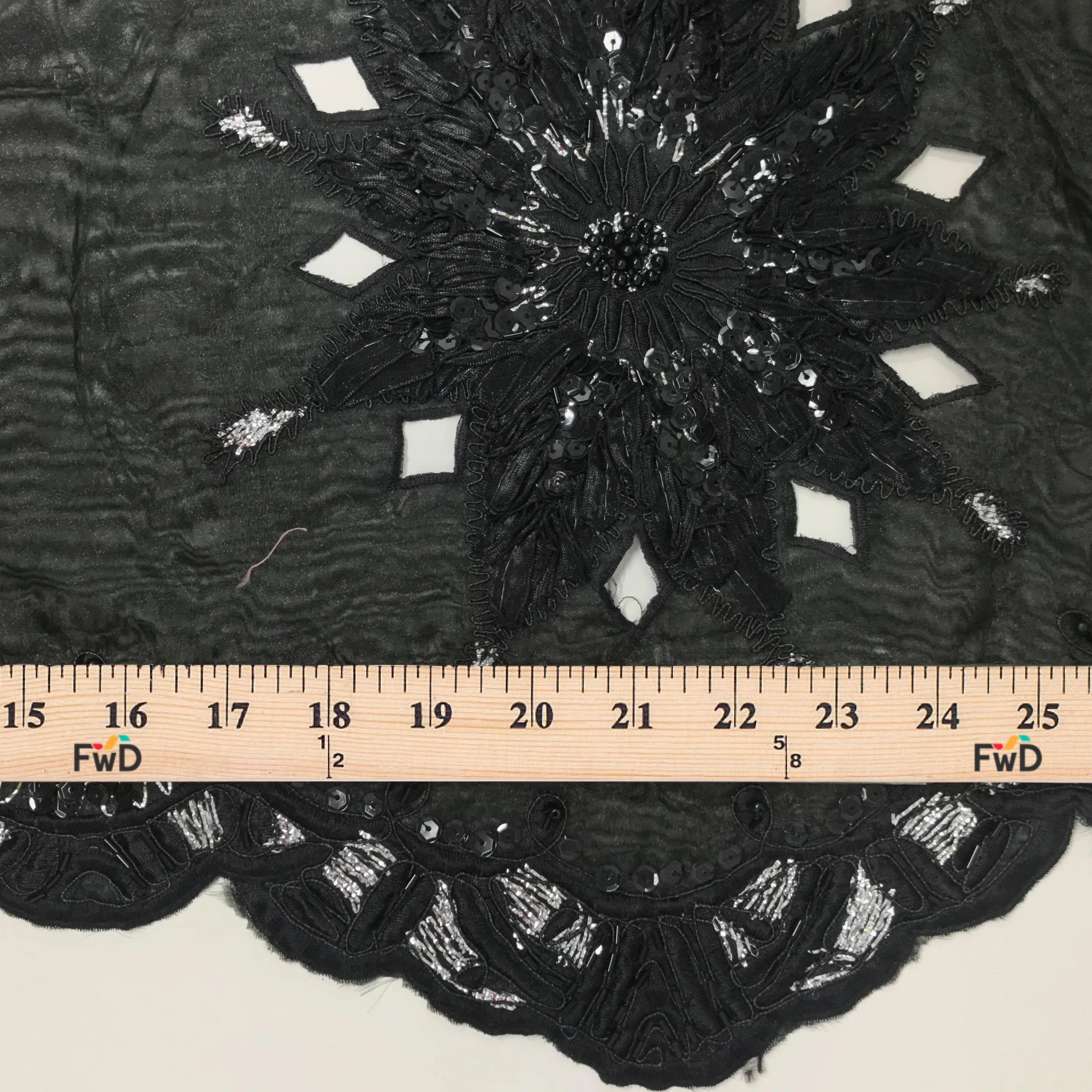 Double Layered Embroidery Pearl with Sequins on Organza - Image 10
