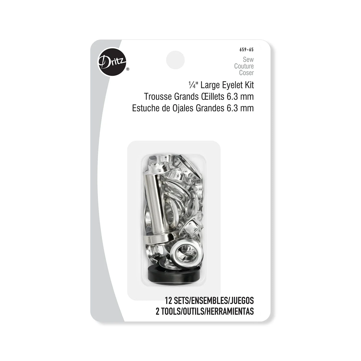 Dritz® 1/4 Inch (6 mm) Large 12 Set Eyelet & Tool Kit - Image 2