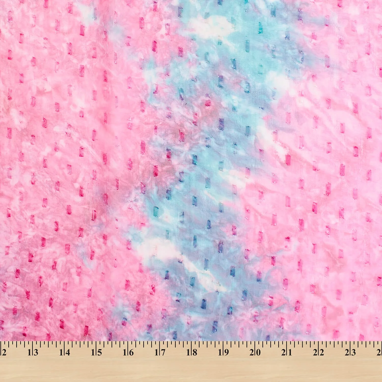 Embroidered Checkered Bullet Tie Dye Dobby - Image 3