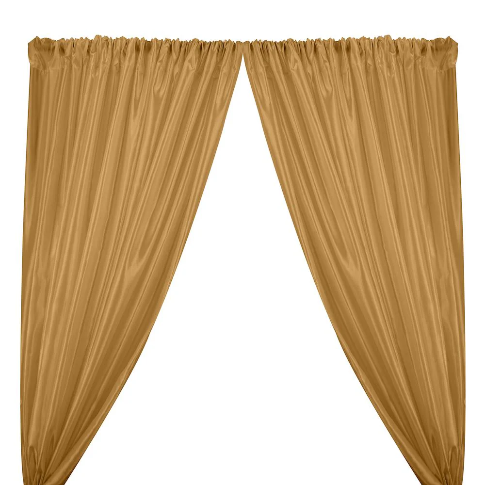 Extra Wide Nylon Taffeta Rod Pocket Curtains - Gold