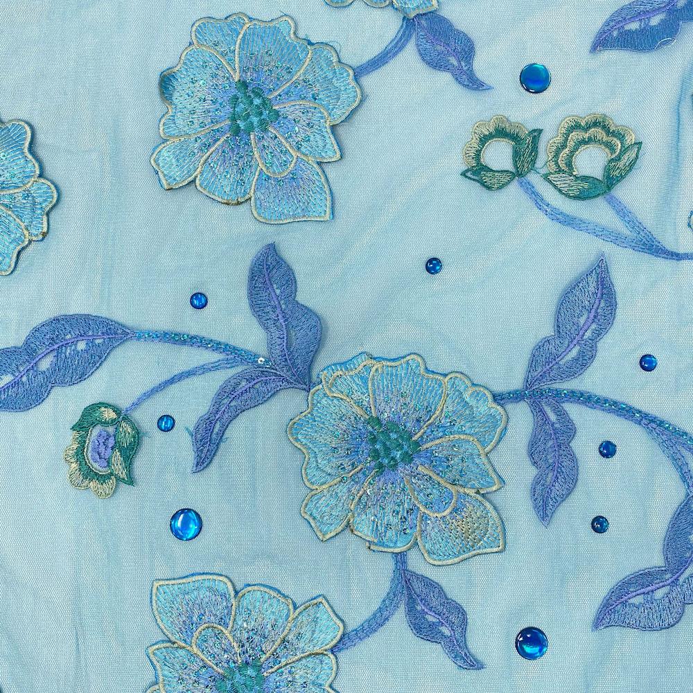 Floral Patch Gem & Sequins Embroidery